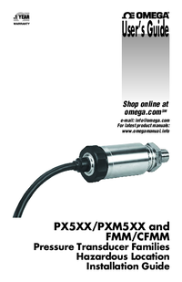 Thumbnail of document Manual - PXM509-001BAC2IS Metric, High Accuracy, Intrinsically Safe Press. Transmitters